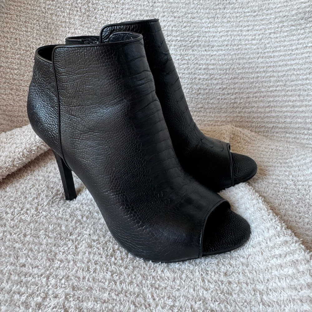 Joie Black Textured Ankle Booties